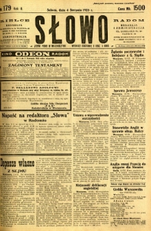 Słowo, 1923, R. 2, nr 179