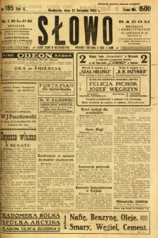 Słowo, 1923, R. 2, nr 185
