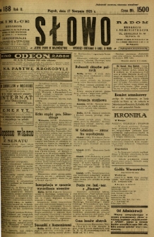 Słowo, 1923, R. 2, nr 188