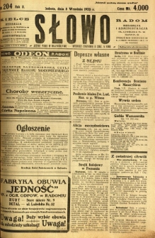 Słowo, 1923, R. 2, nr 204
