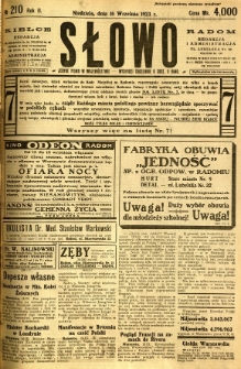 Słowo, 1923, R. 2, nr 210