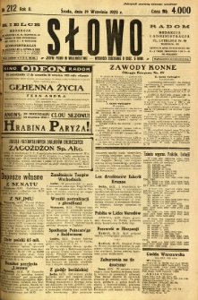 Słowo, 1923, R. 2, nr 212