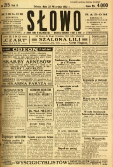 Słowo, 1923, R. 2, nr 215