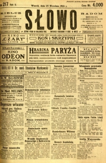 Słowo, 1923, R. 2, nr 217