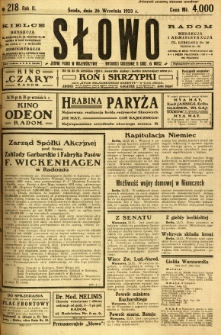 Słowo, 1923, R. 2, nr 218