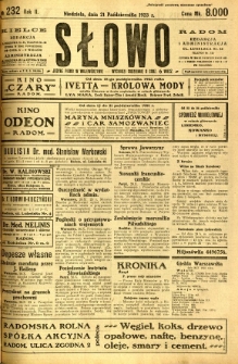 Słowo, 1923, R. 2, nr 232