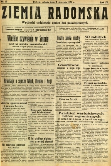 Ziemia Radomska, 1931, R. 4, nr 13