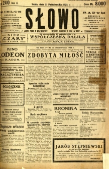 Słowo, 1923, R. 2, nr 240