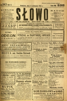 Słowo, 1923, R. 2, nr 243