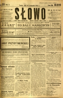 Słowo, 1923, R. 2, nr 251