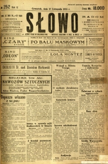 Słowo, 1923, R. 2, nr 252