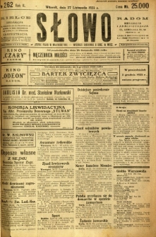 Słowo, 1923, R. 2, nr 262