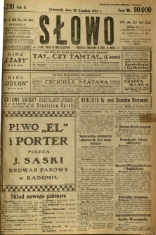 Słowo, 1923, R. 2, nr 281