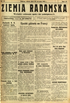 Ziemia Radomska, 1931, R. 4, nr 19