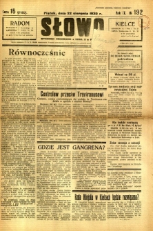 Słowo, 1930. R. 9, nr 192