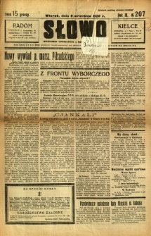 Słowo, 1930. R. 9, nr 207