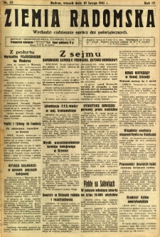 Ziemia Radomska, 1931, R. 4, nr 32