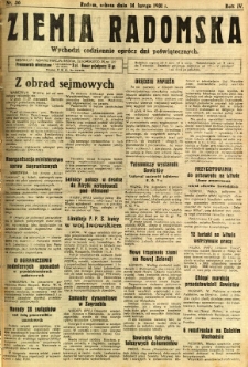 Ziemia Radomska, 1931, R. 4, nr 36
