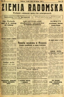 Ziemia Radomska, 1931, R. 4, nr 39