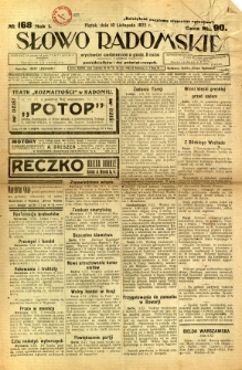 Słowo Radomskie, 1922, R. 1, nr 168