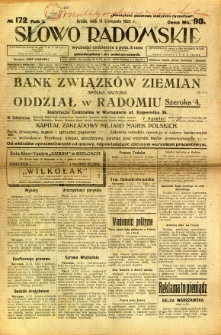 Słowo Radomskie, 1922, R. 1, nr 172