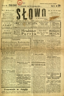 Słowo, 1924, R. 3, nr 20