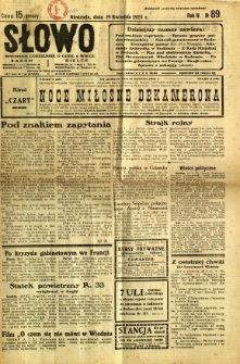 Słowo, 1925, R. 4, nr 89