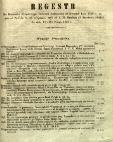 Regestr do Dziennika Urzędowego Gubernii Radomskiej za kwartał 1szy 1845 r. to jest: od N. 1 do N. 13 włącznie
