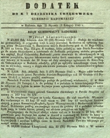Dziennik Urzędowy Gubernii Radomskiej, 1845, nr 5, dod. I