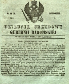 Dziennik Urzędowy Gubernii Radomskiej, 1845, nr 7