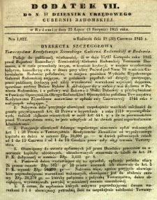 Dziennik Urzędowy Gubernii Radomskiej, 1845, nr 31, dod. VII