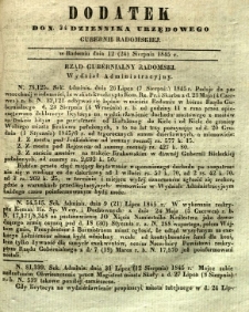 Dziennik Urzędowy Gubernii Radomskiej, 1845, nr 34, dod. I