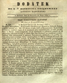 Dziennik Urzędowy Gubernii Radomskiej, 1845, nr 18, dod. I