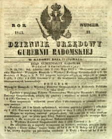 Dziennik Urzędowy Gubernii Radomskiej, 1845, nr 21
