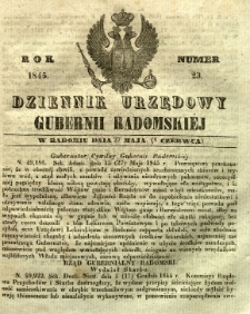 Dziennik Urzędowy Gubernii Radomskiej, 1845, nr 23