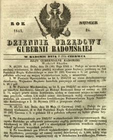 Dziennik Urzędowy Gubernii Radomskiej, 1845, nr 24
