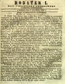 Dziennik Urzędowy Gubernii Radomskiej, 1845, nr 28, dod. I