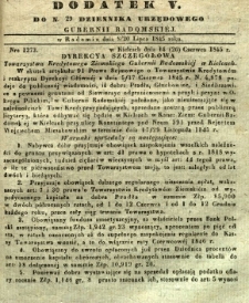 Dziennik Urzędowy Gubernii Radomskiej, 1845, nr 29, dod. V