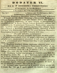 Dziennik Urzędowy Gubernii Radomskiej, 1845, nr 29, dod. VI