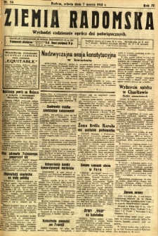 Ziemia Radomska, 1931, R. 4, nr 54