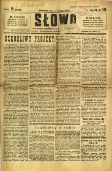 Słowo, 1929, R. 8, nr 40