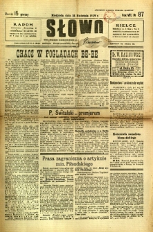Słowo, 1929, R. 8, nr 87