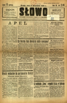 Słowo, 1930. R. 9, nr 214