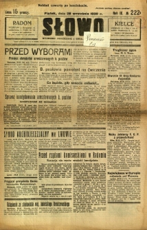 Słowo, 1930. R. 9, nr 222