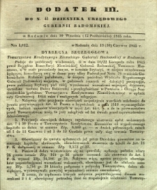 Dziennik Urzędowy Gubernii Radomskiej, 1845, nr 41, dod. III