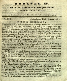 Dziennik Urzędowy Gubernii Radomskiej, 1845, nr 41, dod. IV