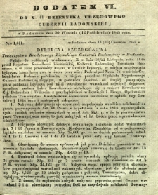 Dziennik Urzędowy Gubernii Radomskiej, 1845, 41, dod. VI