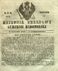 Dziennik Urzędowy Gubernii Radomskiej, 1845, nr 42