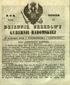 Dziennik Urzędowy Gubernii Radomskiej, 1845, nr 44