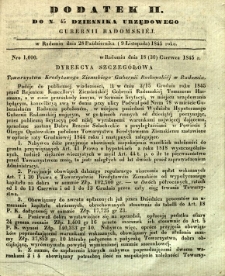 Dziennik Urzędowy Gubernii Radomskiej, 1845, nr 45, dod. II